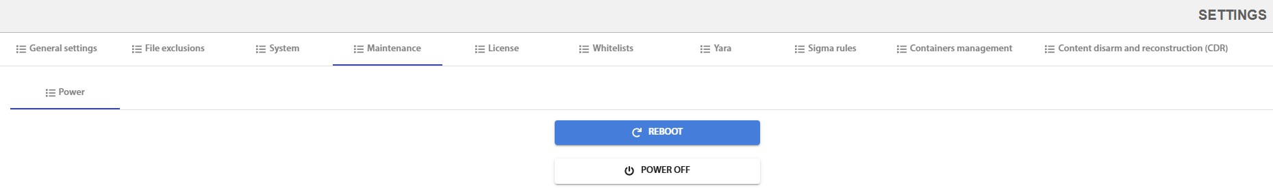 Fig. 4.3 - System Maintenance Page