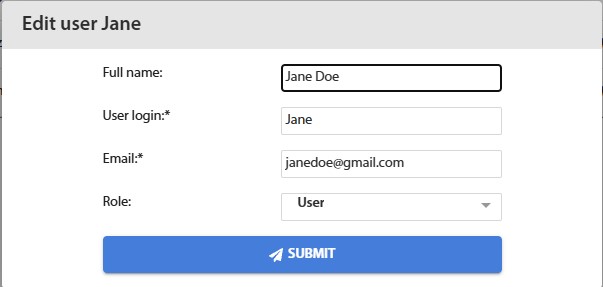 Fig. 2.3 - User editing window