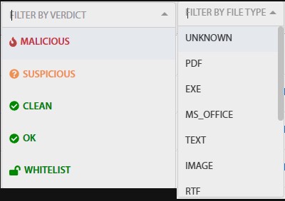 Рис. 10 – Меню фильтров