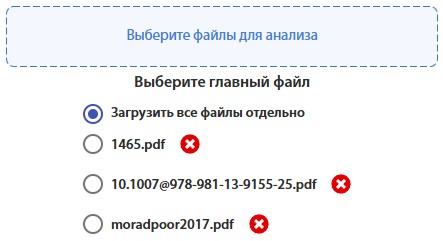 Рис. 3 – Форма загрузки после выбора группы файлов