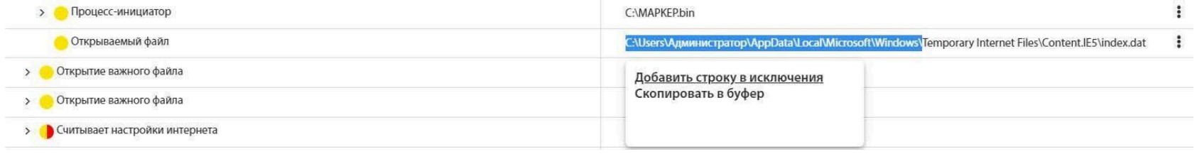 Рис 18.1 – Определение пути файла/директории исключения